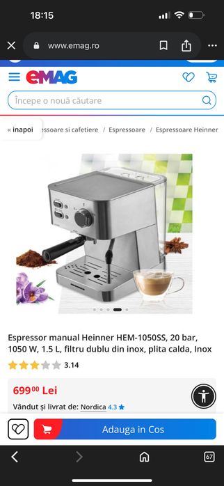 Heinner expresor cafea