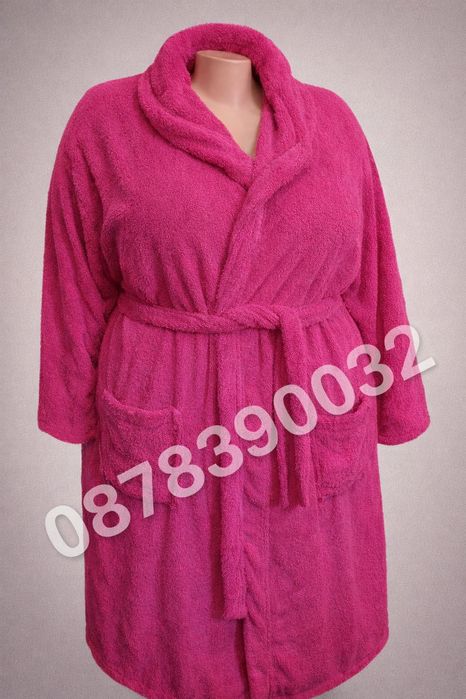Памучни хавлиени халати с качулка големи размери