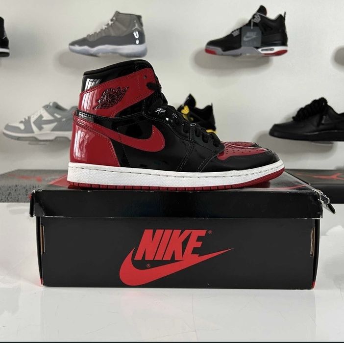#SUMMER SALE# Nike Air Jordan 1 High Patent Bred - Livrare Verificare