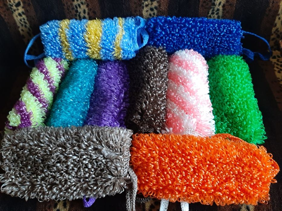 Мочалки ручного вязания