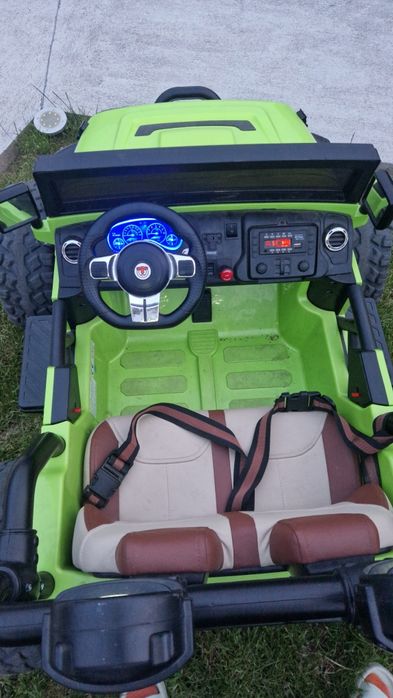 Masinuta electrica pentru copii Monster Truck SX1719, 4x45W, baterie 12V 10 Ah, iluminat LED, culoare verde