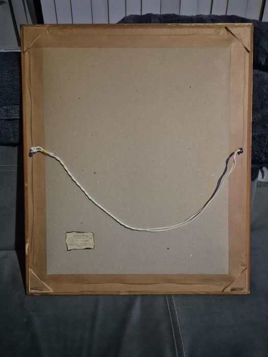 Стар гоблен с масивна дървена рамка