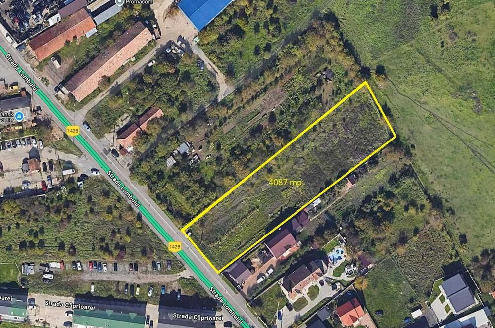 teren 4087 mp INTRAVILAN pe str.Lombului, front 34ml