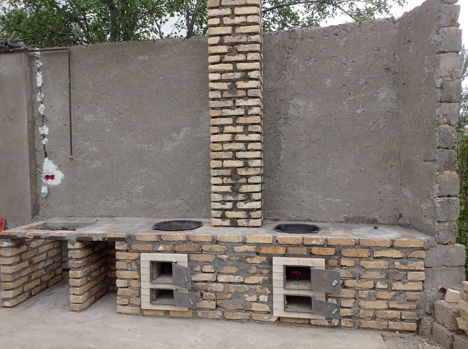 Летняя кухня барбекю мангал очаг камин.