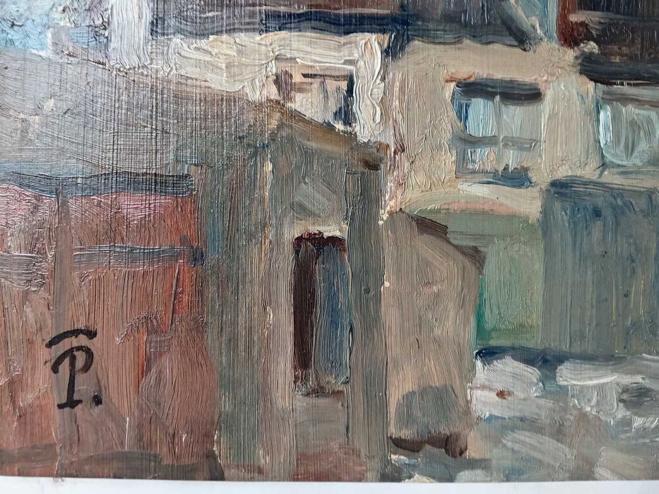 Tablou vechi - peisaj din Franta - semnat TP ( Pallady )