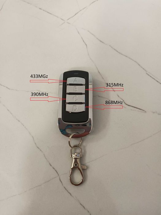 Дистанционно управление с 4 кода 315MHz,390MHz,433MHZ,868MHz