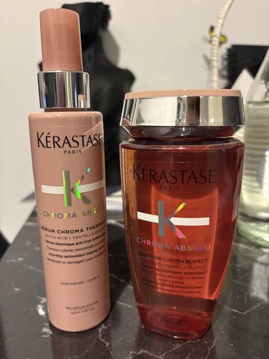Set Kerastase Chroma Absolu sampon si serum leave in termic