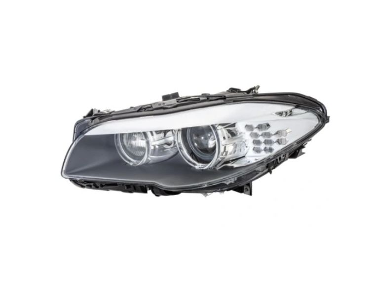 Far BMW Seria 5 (F10/F11), 12.2009-06.2013, partea stanga/dreapta, bi-xenon; cu LED daytime running light; D1S+H7; electrical; fara discharge bulb; fara ballast; cu motor; xenon; cu lumini pentru curbe