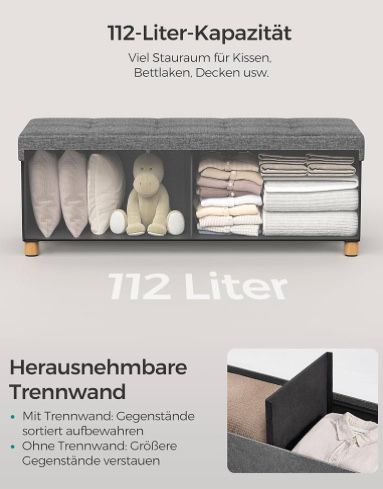 Табуретка с място за съхранение SONGMICS