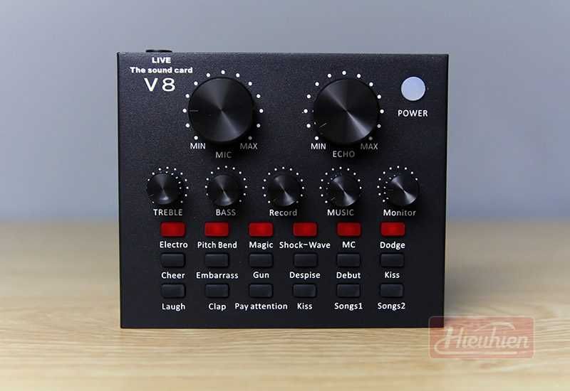 Внешняя звуковая карта- Микшер V8 с 12 эффектами Bluetooth , доставка