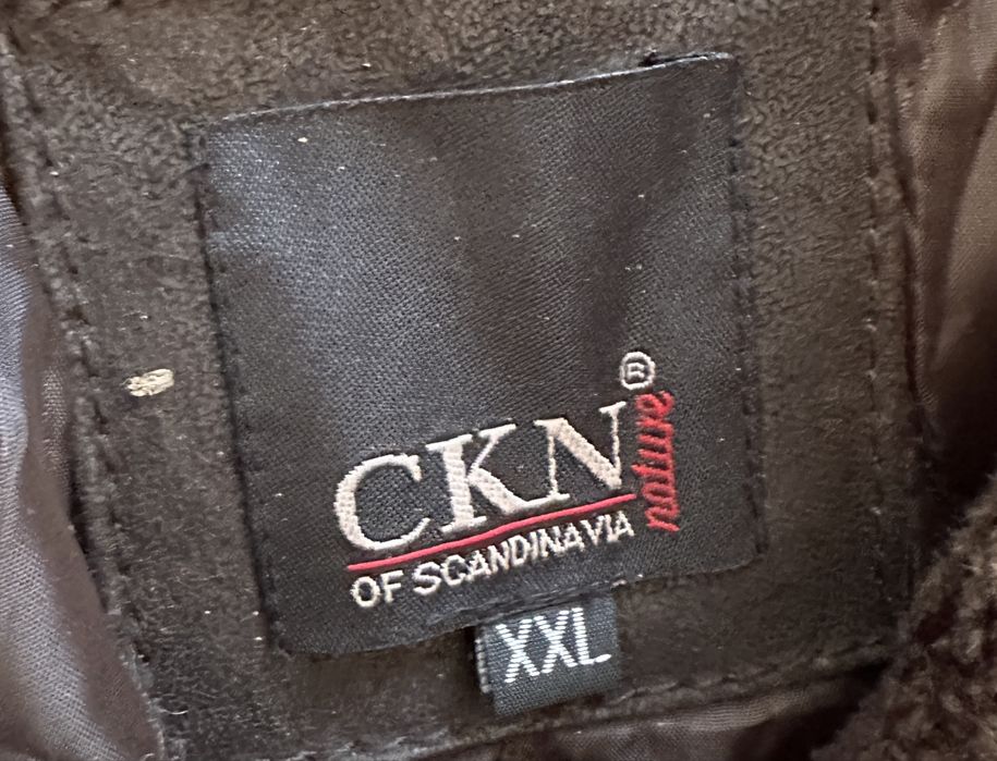 Geaca Piele Naturala CKN SCANDINAVIA Guler Blana Barbati | Marime XXL