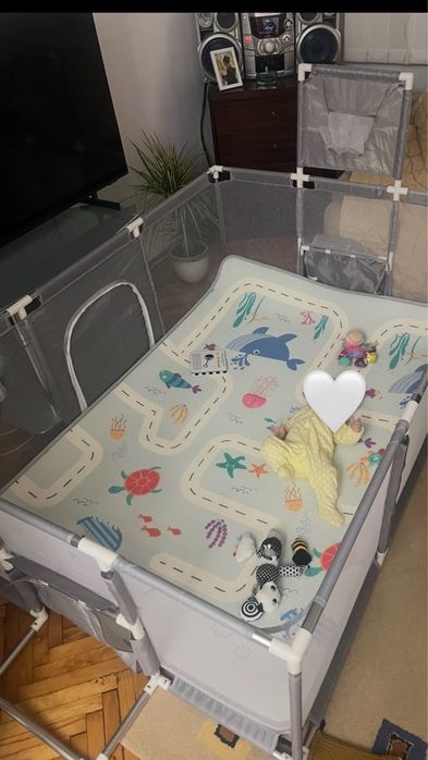 Бебешка ограда с кош и врата - 120/180 см.