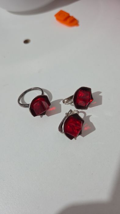 Серебряный комплект с гранатом