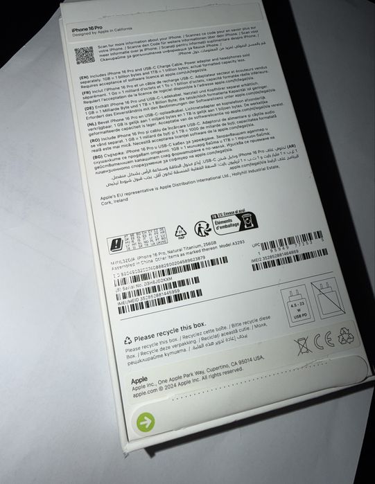 Iphone 16 PRO 256 GB Natural Titanium