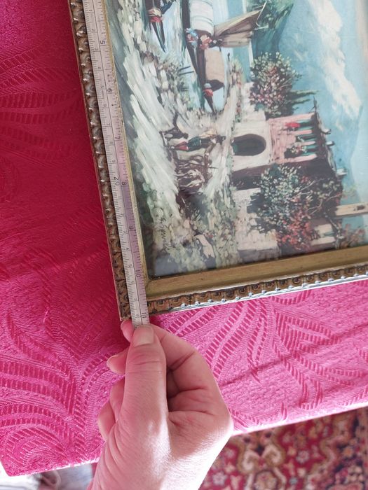 Litografie veche cu semnătură