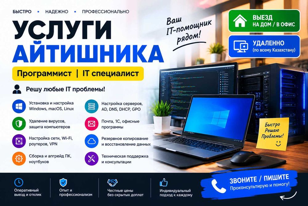 Услуги Айтишника | Программист | IT специалист | выезд и удаленно