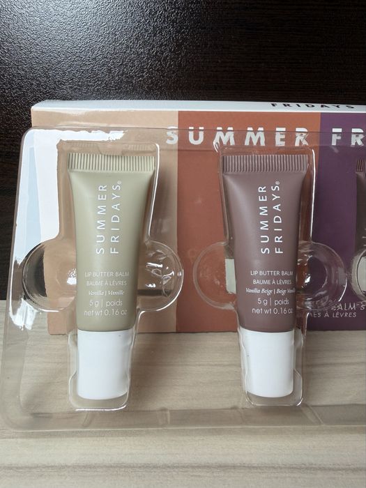 Summer Fridays Lip Butter Balm Mini Set 4x5g | Балсам и гланц за устни Lip Gloss Lip Balm Vanilla Brown Sugar Poppy Мини Сет