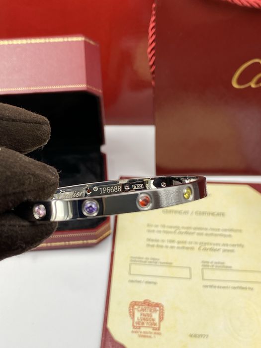 Brățară Cartier LOVE 19 White Gold 750 cu 10 diamante cu cutie