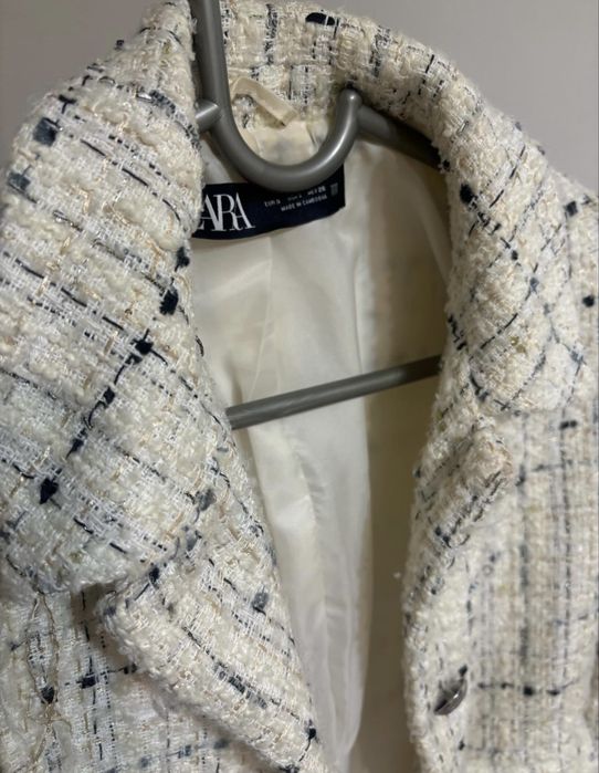жакет твидовый zara