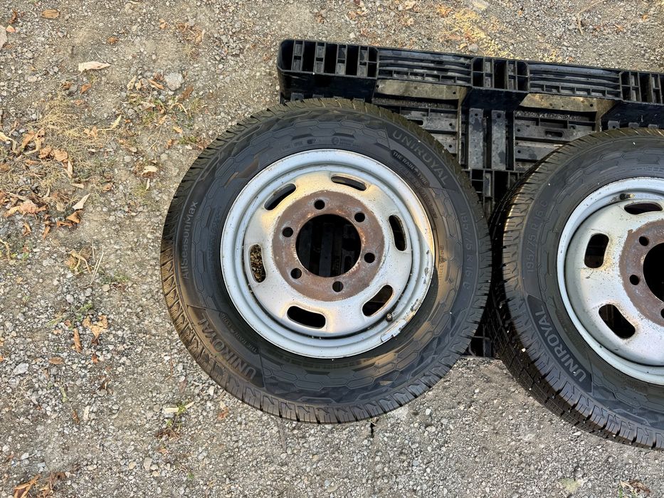 6бр.Джанти 16 6x170+НОВИ ГУМИ Uniroyal 195/65/16C за бус Iveco Daily