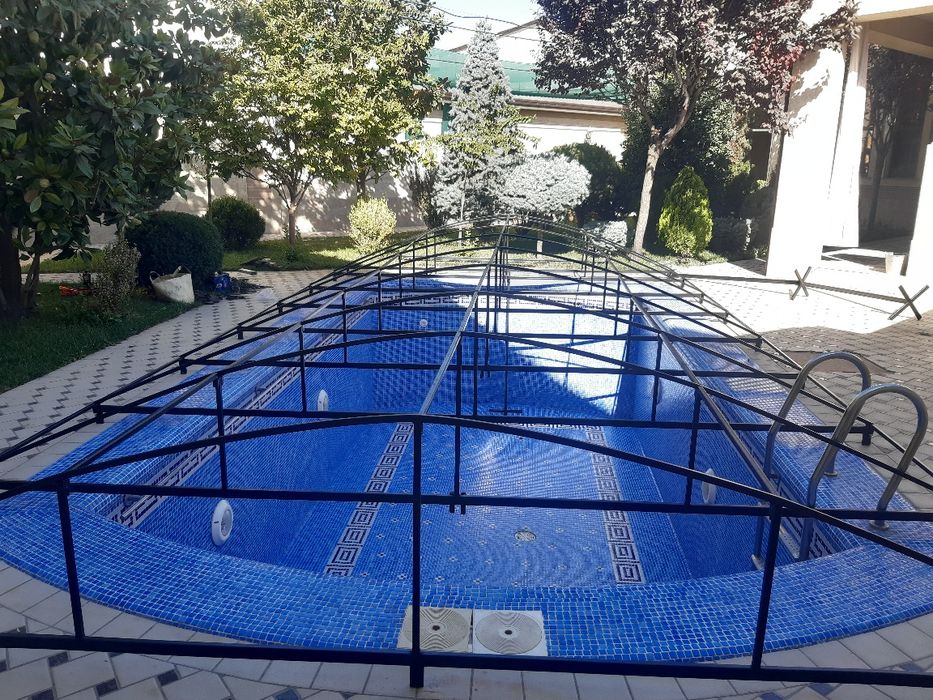 Закрыть фантан бассейн навес тент Баннер банер установка