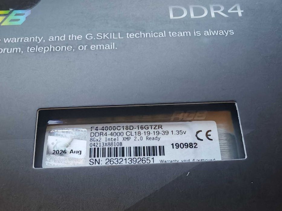 НОВА ! Рам памет G.SKILL Trident Z RGB 2x8GB 16GB DDR4 4000MHz