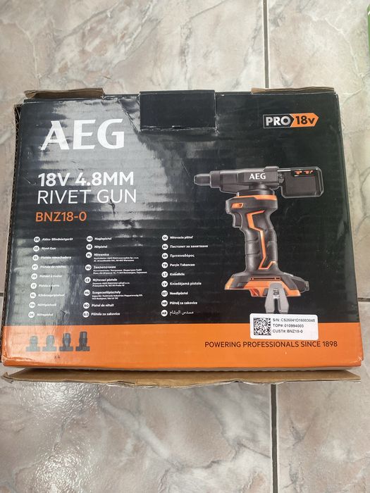 PISTOL de nituri AEG compact de 18V 4,8 MM