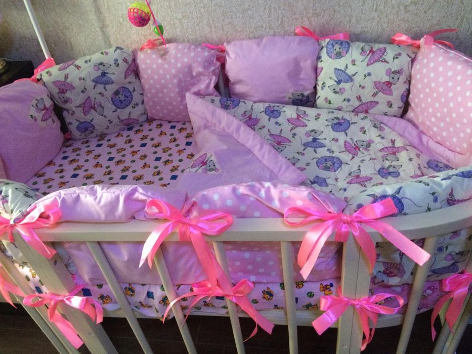 Детская кроватка трансформер, с подушками