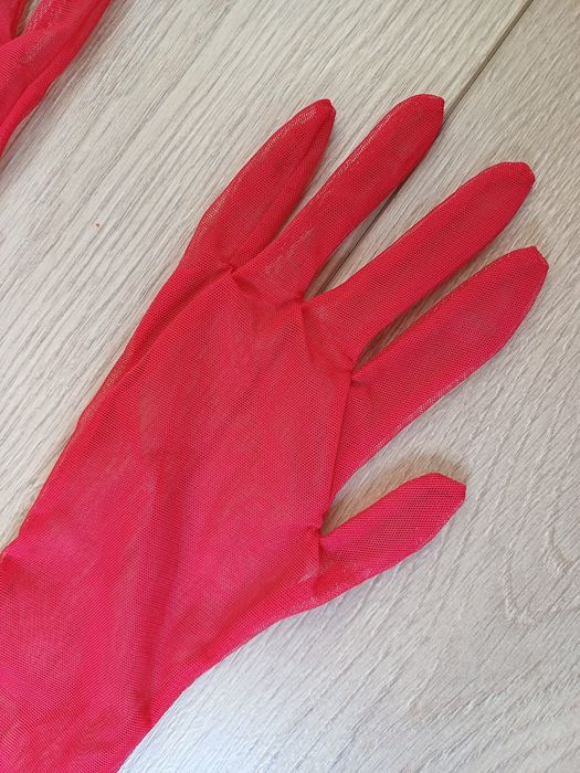 Перчатки сеточка женские красные