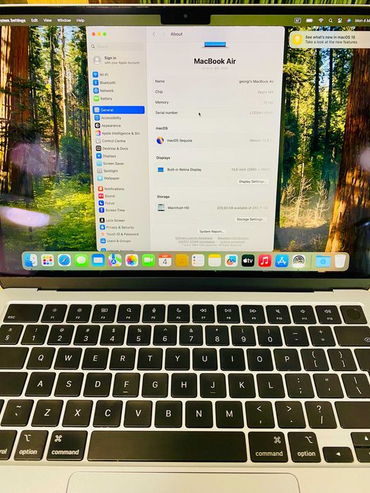Apple MacBook Air 13" 2025, Apple M4, 16GB RAM, 256GB, Sky Blue, 100% BH