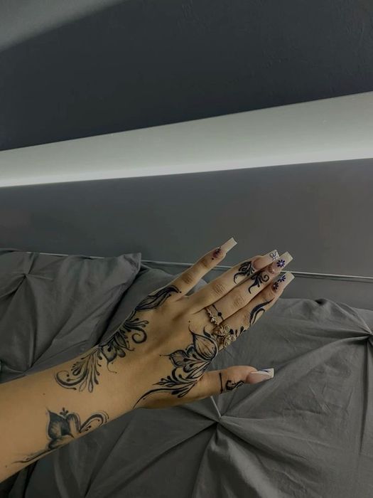 временное тату рисунки хной и jaguagel