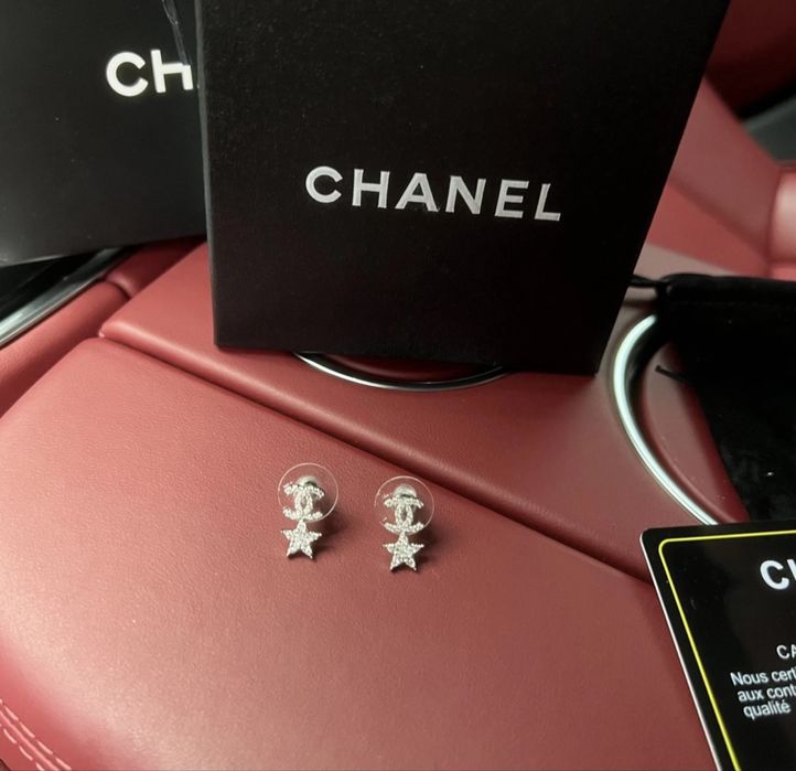 Обеци сребърни chanel