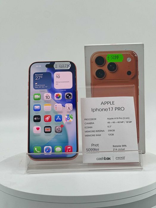 Iphone 17 Pro Bat99 214CC Garantie 24 Luni CashBox