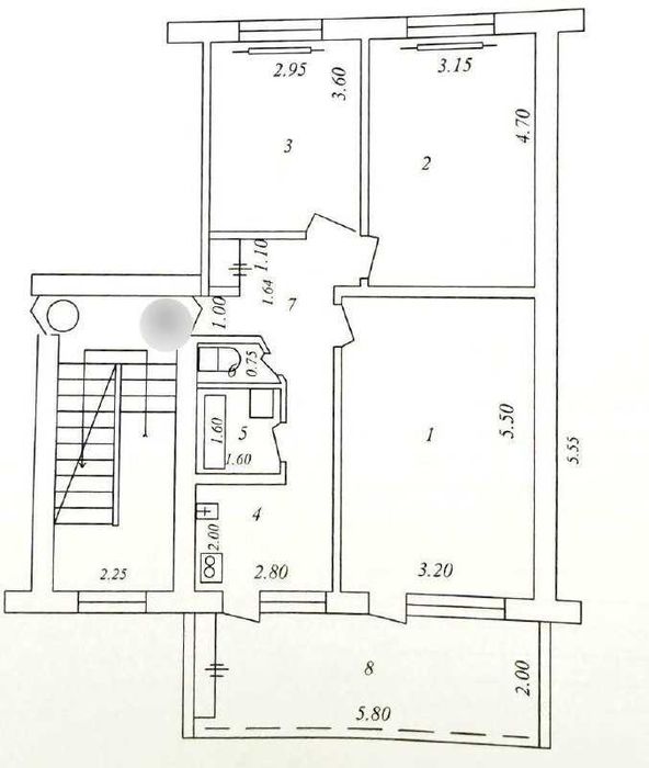 3-х комнатная на Ц-5 ID: 7225