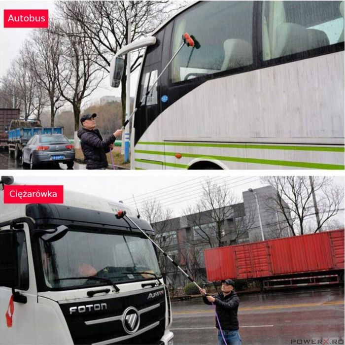 Perie telescopica pentru spalat, curatat auto, maner 145-250 cm, Verke