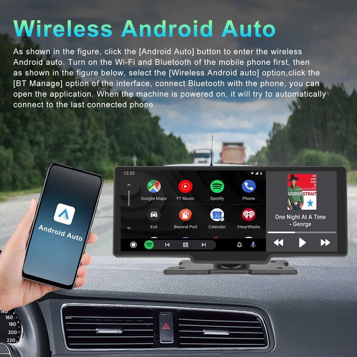 Мултимедия с Carplay & Android гласово управление  BТ4.1 Mirrorlink