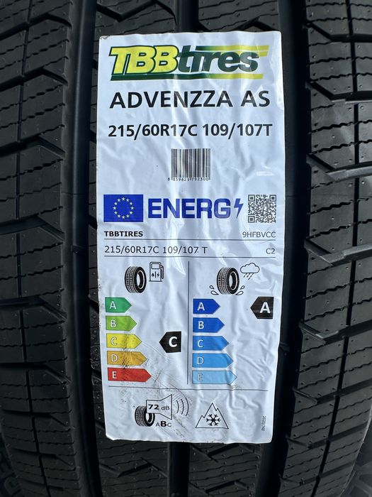 Нови Всесезонни Бусови Гуми TBB TIRES ADVENZZA AS 215/60R17C 109/107T 2156017 2156017C