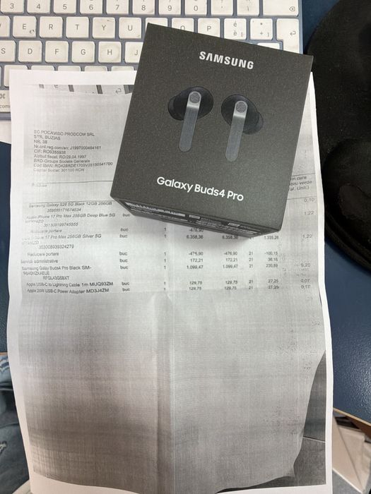 Casti Samsung Galaxy Buds 4 Pro Black Sigilat Nou Garantie 24 luni