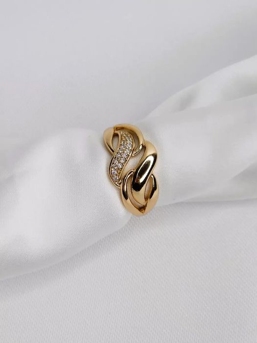 Кольцо повседневное со вставками вечернее позолота 585RG для женщин и