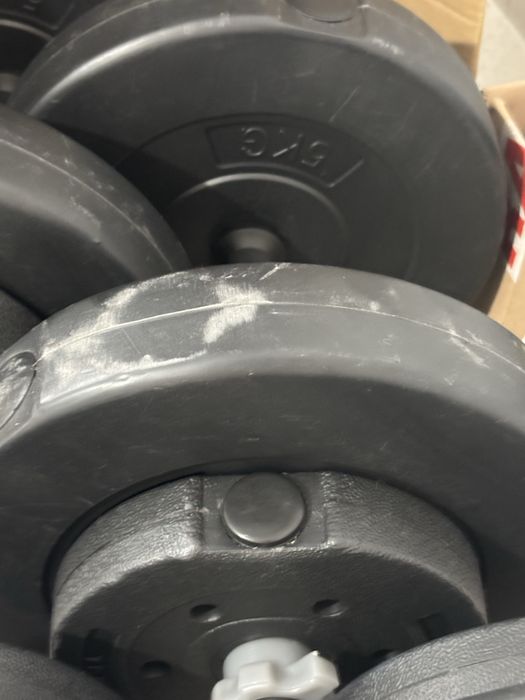 Seturi gantere ajustabile + bară de conexiune și ganteră de 15 kg