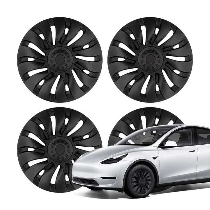 19″ Тасове + Капачки с Лого за Tesla Model Y 4 Модела Тесла Модел У