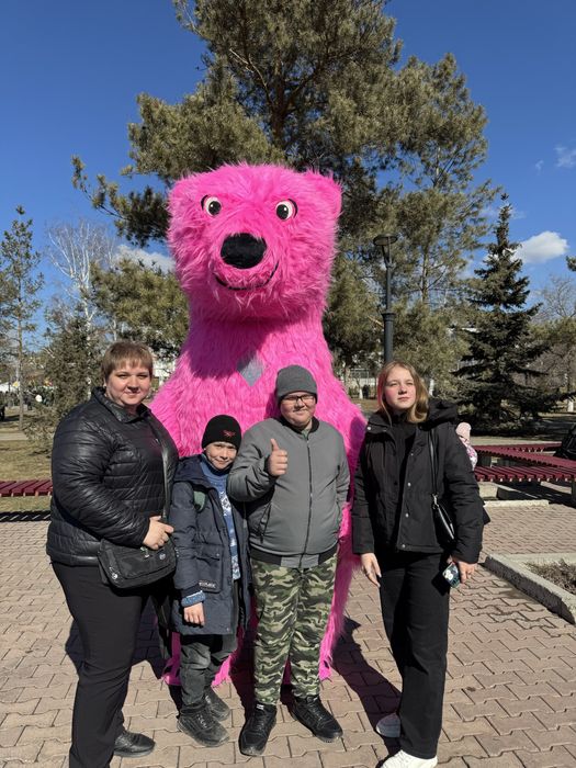 Аниматор розовый мишка