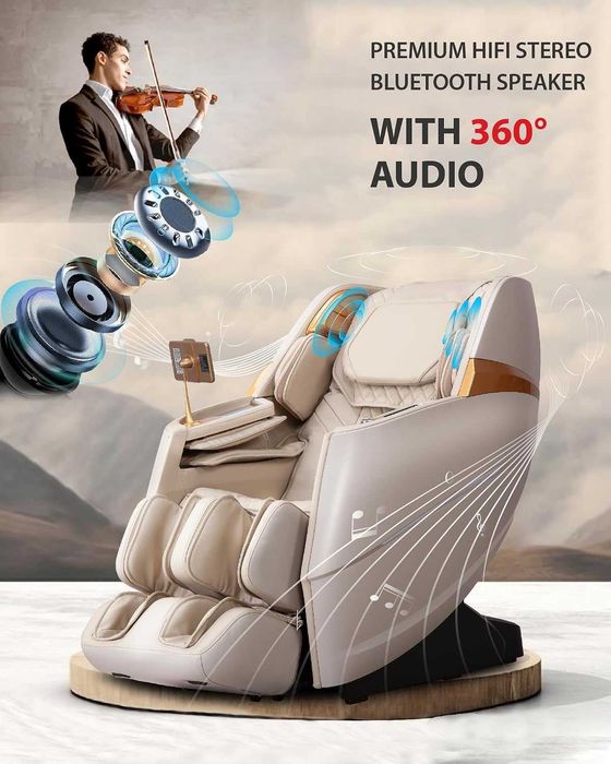 Scaun de masaj 4D Premium Zero Gravity AI Voice Control Luxury Transport GRATUIT