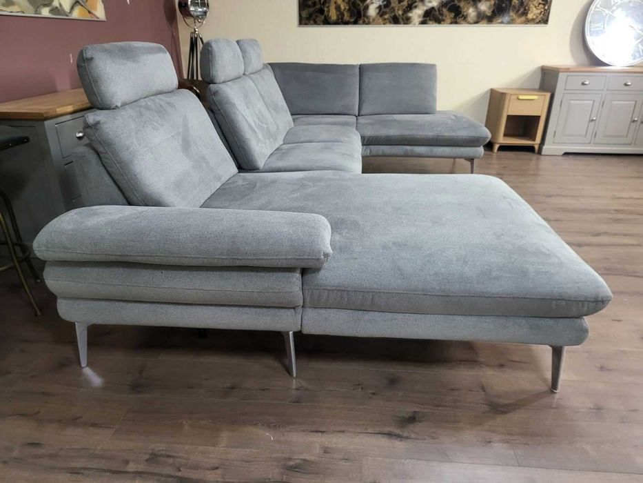 Сив П-образен ъглов диван от плат Dieter Knoll Arzona