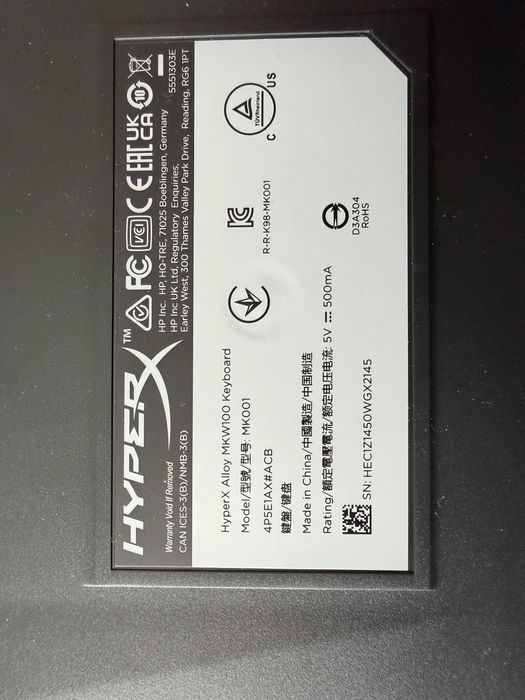 Продаётся игровая клавиатура HyperX Alloy MKW100