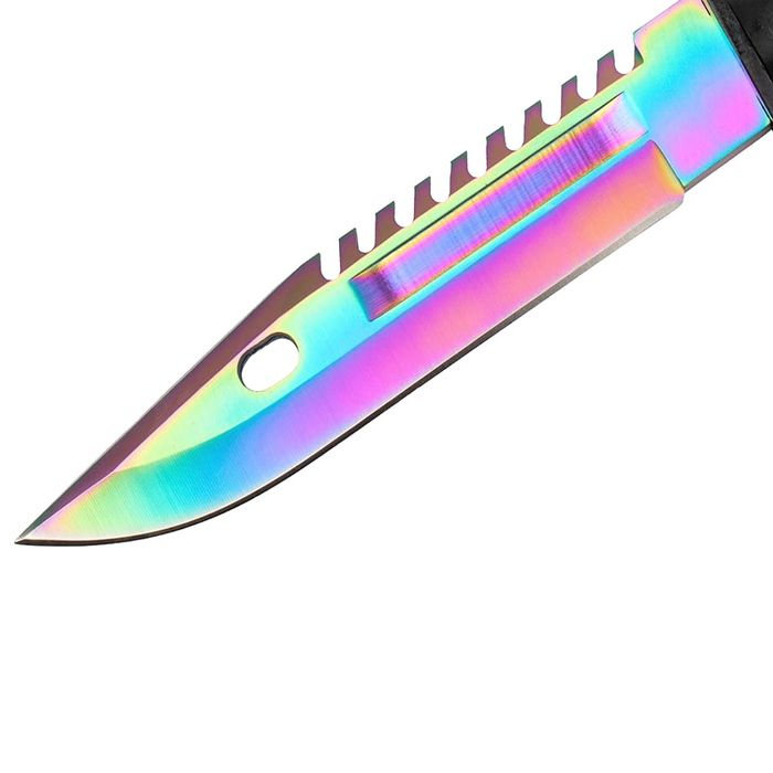 Cutit vanatoare IdeallStore®, Rainbow Rambo, 32.5 cm, teaca inclusa