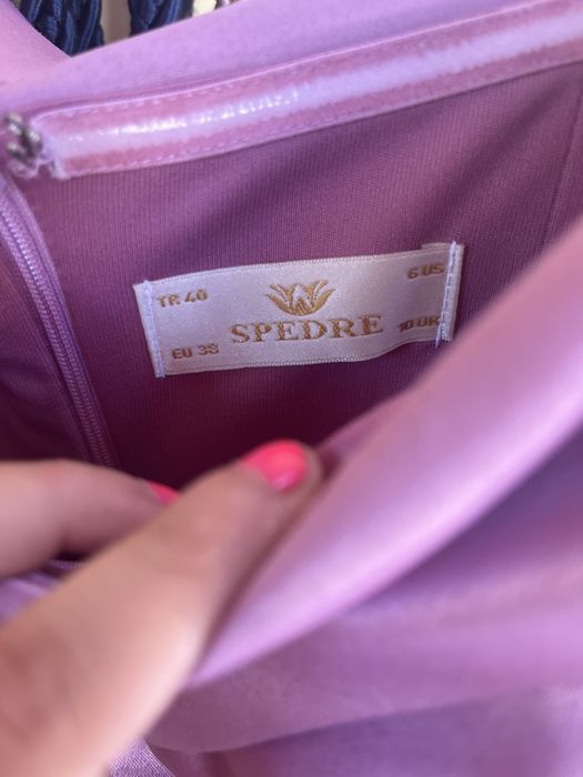 Rochie lungă elegantă violet puțin spre roz, pentru nunți