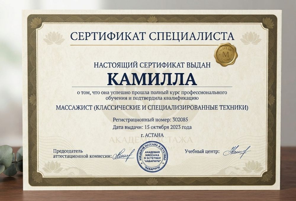 Массаж у себя оздоровительный.