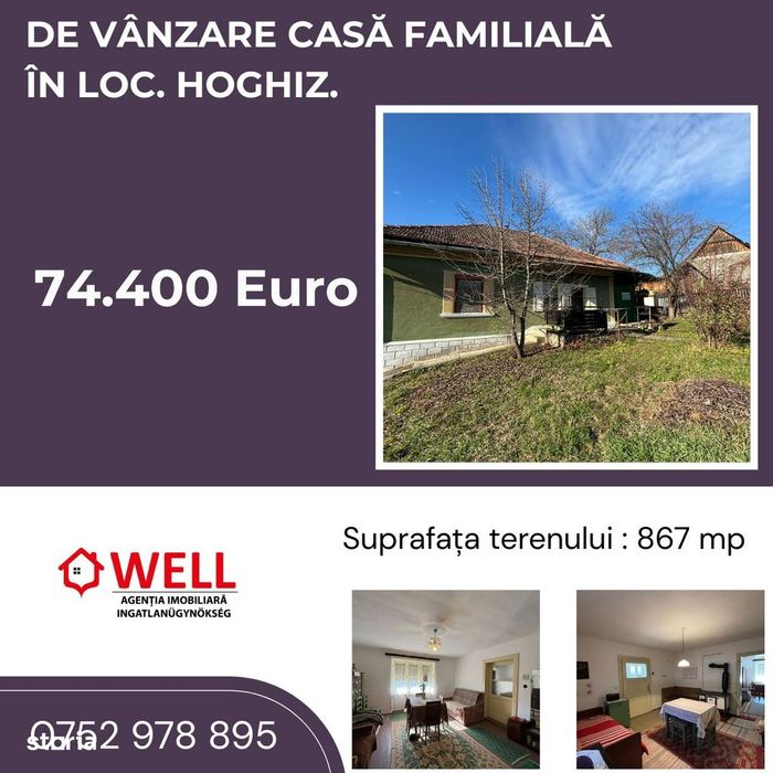 De vânzare casă familială în loc. Hoghiz, jud. Brașov.
