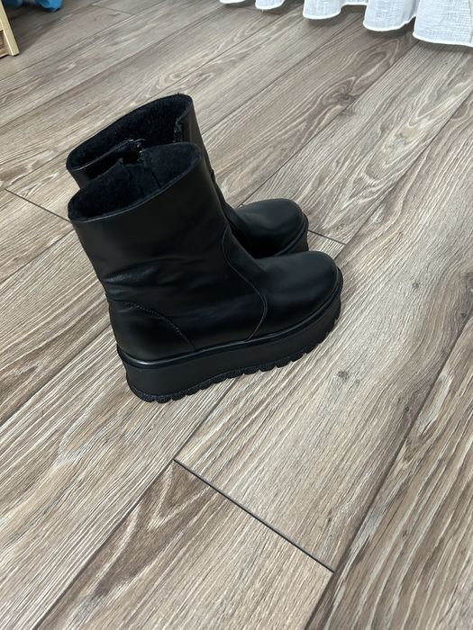 Ghete dama cu platforma din piele naturala